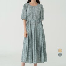 ELLE PARIS 플리츠 플로럴 원피스