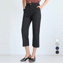 토마토팩토리 여성용 린넨 뒷밴딩 8부 팬츠