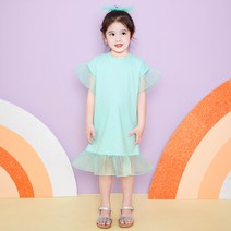 마리앤모리 여아용 세라오간자 원피스 + 헤어핀 세트