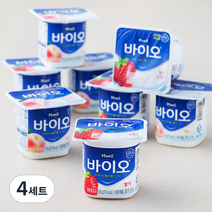 매일유업 바이오 요거트 백도 85g x 4개 + 딸기 85g x 4개 세트, 4세트