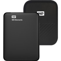 [wd외장하드4tb] WD Elements Portable 휴대용 외장하드 + 파우치, 4TB, 블랙