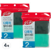 롯데이라이프 다목적 필터 수세미, 2개입, 4개