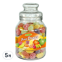 우기 믹스후르츠향 드롭스 병 캔디, 966g, 5개