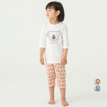 롤리트리 아동용 순면 7부 코알라 내의 상하의세트