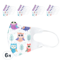 러블리앙즈 3D 입체 유아 마스크 C5 초소형 1~3 세, 10개입, 6개, 부엉이