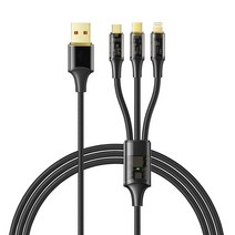 맥도도 아이스 100W 3 in 1 고속충전 케이블, 1.2m, 블랙, 1개