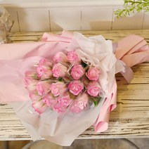 아스파시아 카밀라 20송이 장미비누꽃 용돈꽃다발 + 상장카드, 핑크