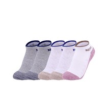 네파 여성용 몽릿지 쿠션 스니커즈 양말 5켤레 세트, 오트베이지 2p + 그레이 2p + 핑크