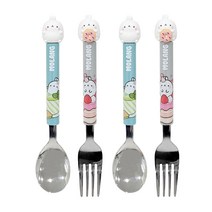 릴팡 유아용 몰랑이 입체통통 마스코트 숟가락 2p + 포크 2p 세트, 혼합색상