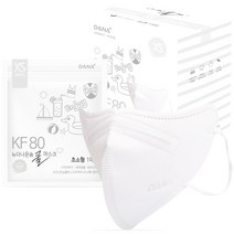 다나마스크 뉴다나온숨 쿨 마스크 새부리형 초소형 KF80, 30개입, 1개, 흰색