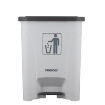 파불로스 빈스 페달 휴지통 25L, 화이트, 1개