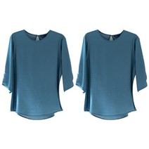 여성용 인견 셔링 7부 블라우스 2p