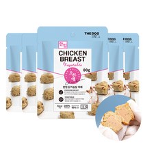 더독 오븐애 촉촉한 강아지 건강 소프트 간식 80g, 닭가슴살 + 야채 혼합맛, 5개