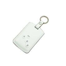 파라 양각 불박 르노 삼성 SM7/SM5/QM5 스마트키 케이스 4버튼 가죽 키홀더 O링형, 아이보리, 1개