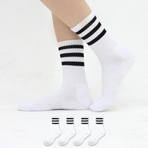 이지레그 남성용 스포츠 이중쿠션 크루 장목 삼선 양말 5켤레