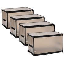 디오셀 접이식 깔끔정리 수납박스 47L, 4개, 블랙