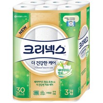크리넥스 3겹 더건강한케어 화장지 27m, 30롤, 1팩