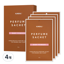 쿤달 시그니처 리치 퍼퓸 옷장 방향제 베이비파우더 4p, 80g, 4개, 파우더/비누향