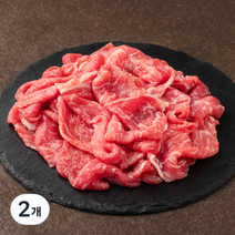 녹색한우 무항생제인증 1++등급 BMS7이상 불고기용 (냉장), 250g, 2개