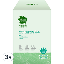 그린핑거 순한 선클렌징 티슈 5p, 30매입, 3개