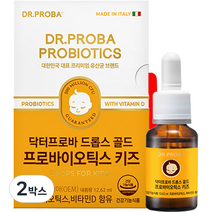 닥터프로바 아동용 드롭스 골드 프로바이오틱스 키즈, 1병, 12.62ml, 2박스