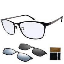 FANTON 스포츠 선글라스 겸용 안경 RCS17 CLIP2 + 케이스 + 편광렌즈 2p, 클립렌즈(스모크, 실버미러), 안경테(블랙프런트 + 건메탈)