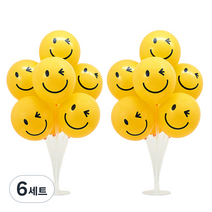 조이파티 풍선스텐드 + 풍선 세트, 6세트, 윙크스마일(풍선)