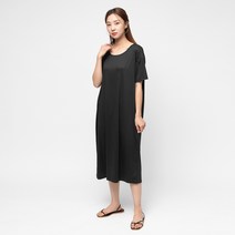 캐럿 여성용 찰랑 반팔 롱원피스