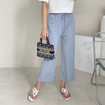 마이시즌 여성 퐁퐁 찰랑 밴딩 일자 팬츠