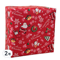 포장넷 크리스마스 포장지 종이롤 세줄트리 20m, 빨강, 2개