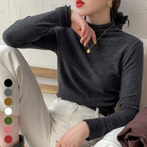 턴키 스판 하이넥 빅사이즈 반폴라 티셔츠 G-292