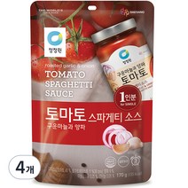 청정원 토마토 스파게티소스 싱글파우치, 170g, 4개