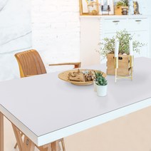 어나더 양면 가죽 방수 사각 식탁보 매트, 80 x 180 cm, 그레이 + 화이트