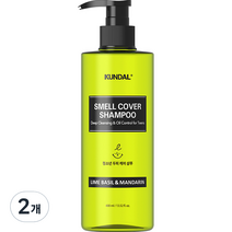쿤달 올데이 스멜커버 청소년샴푸 라임바질 앤 만다린, 400ml, 2개