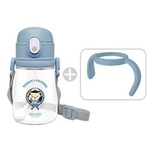타푸코 테디베어 프렌즈 트라이탄 목걸이 양손잡이 빨대컵 360ml, 블루, 1개