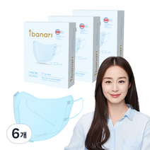 아이바나리 페이스 마스크 L, 10개입, 6개, 스카이 블루