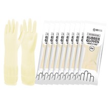 하얀손산업 하얀손달인 고무장갑 큰손, 아이보리, 10개