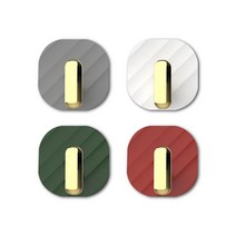 이쁜야시 세련된 마스크걸이 접착식 다용도 무타공 벽걸이 후크, 그린, 그레이, 화이트, 레드, 4개
