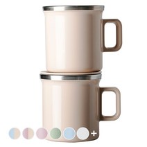JVR 모노 스텐머그컵 360ml 2p 세트, 베이지, 1세트