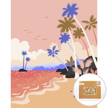 아트조이 물감 2배 DIY 명화그리기 40 x 50 cm, 핑크 아일랜드