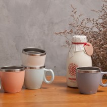 JVR 유로 머그컵 4종 세트 280ml, 화이트, 핑크, 블루, 퍼플, 1세트