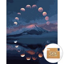 아트조이 물감 2배 DIY 명화그리기 40 x 50 cm, 호수에 뜬 달