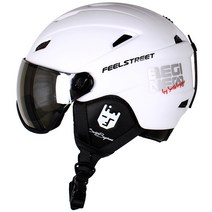필스트리트 고급형 스키 보드 바이저 고글 헬멧, 화이트