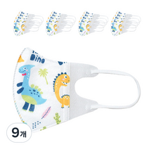 러블리앙즈 3D 입체 유아 마스크 C9 공룡 초소형 1~3 세, 10개입, 9개
