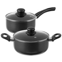 탐사 IH인덕션 냄비 세트 2종, 딥블랙, 편수 냄비 16cm + 양수 냄비 20cm