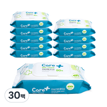 케어플러스 안심간병 물티슈 캡형, 80매, 30개