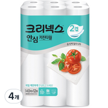 크리넥스 안심 클래식 키친타올 140매, 12롤, 4개