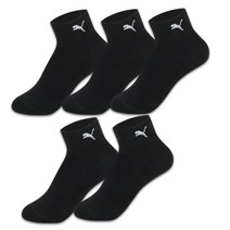 푸마 이중쿠션 쿼터 단목 스포츠 양말 5족, BLACK