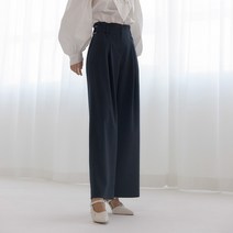 르니앤맥코이 여성용 하이웨이스트 핀턱 디테일 벨트 와이드 팬츠 MI04SL201HJJ