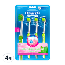 오랄비 초소형헤드 초미세모 벨벳 잇몸케어 그린티 칫솔, 3개입, 4개